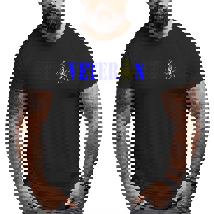 Mens Masonic Military Veteran Mason Square And Compass Freemason Big and Tall Men T-shirt