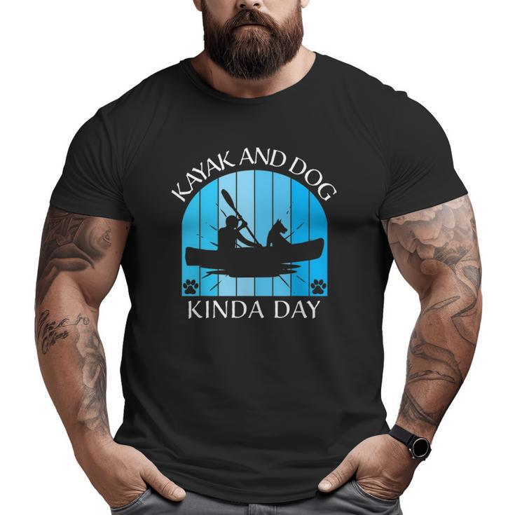 Mens Men Dad Kayak Kayaking Dog Boating Summer Clothing Graphics Big and Tall Men T-shirt