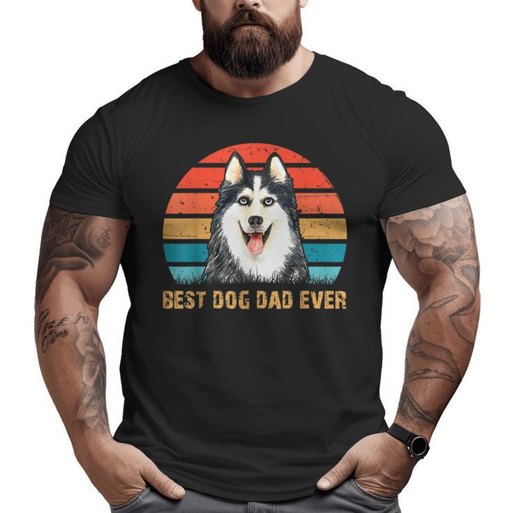 Men's Mens Quote Best Dog Dad Ever Vintage Siberian Husky For Men Big and Tall Men T-shirt