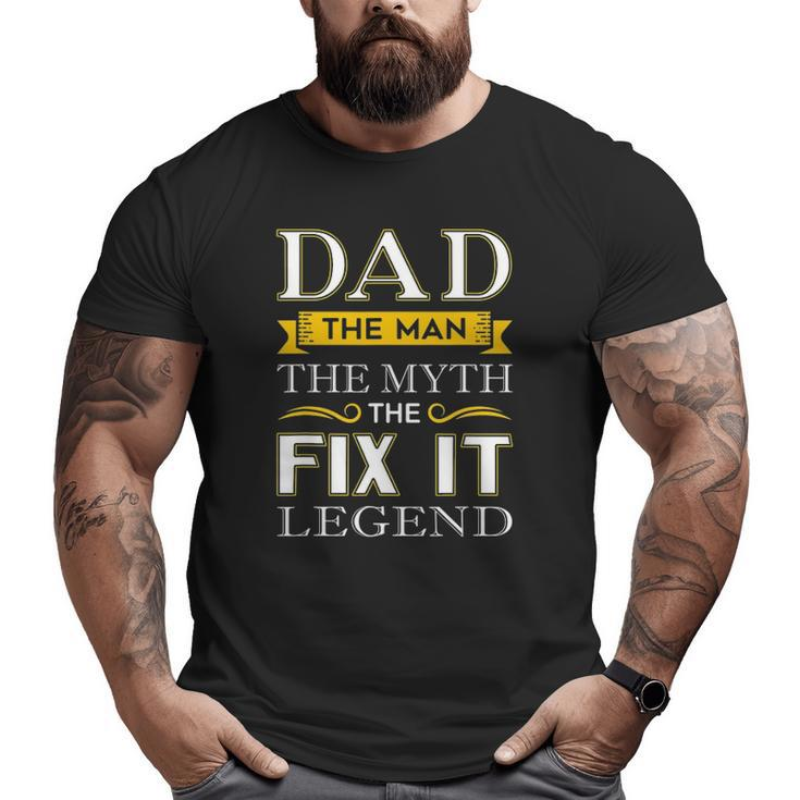Mens Mr Fix It Dad Fathers Day Handy Man Big and Tall Men T-shirt