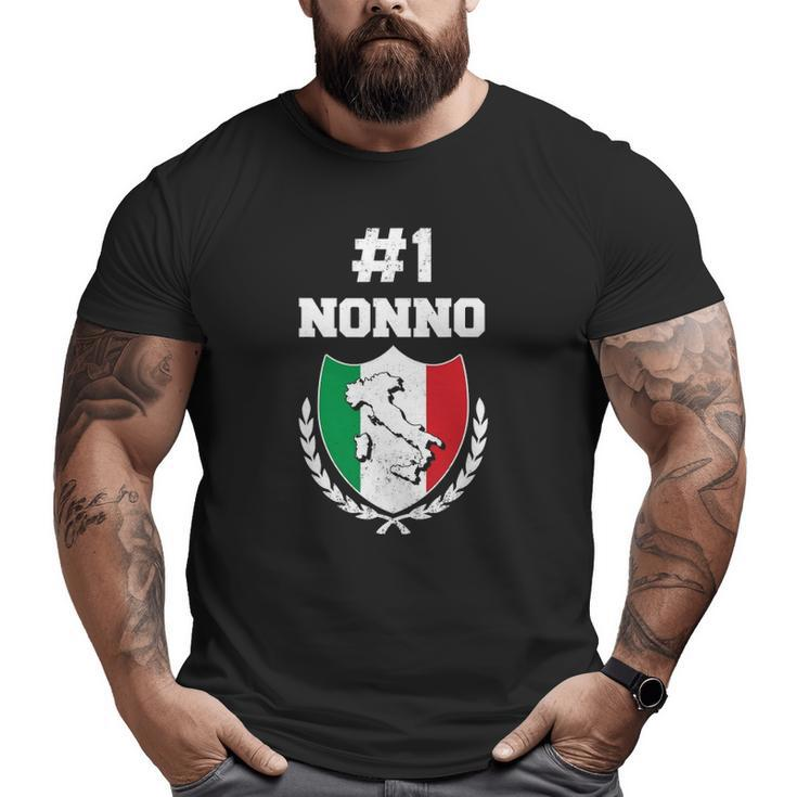 Mens Number One Nonno Italian Grandfather Grandpa Big and Tall Men T-shirt