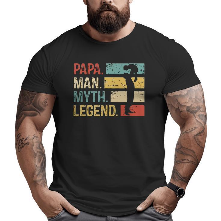 Mens Papa Man Myth Legend S Vintage Dad Big and Tall Men T-shirt