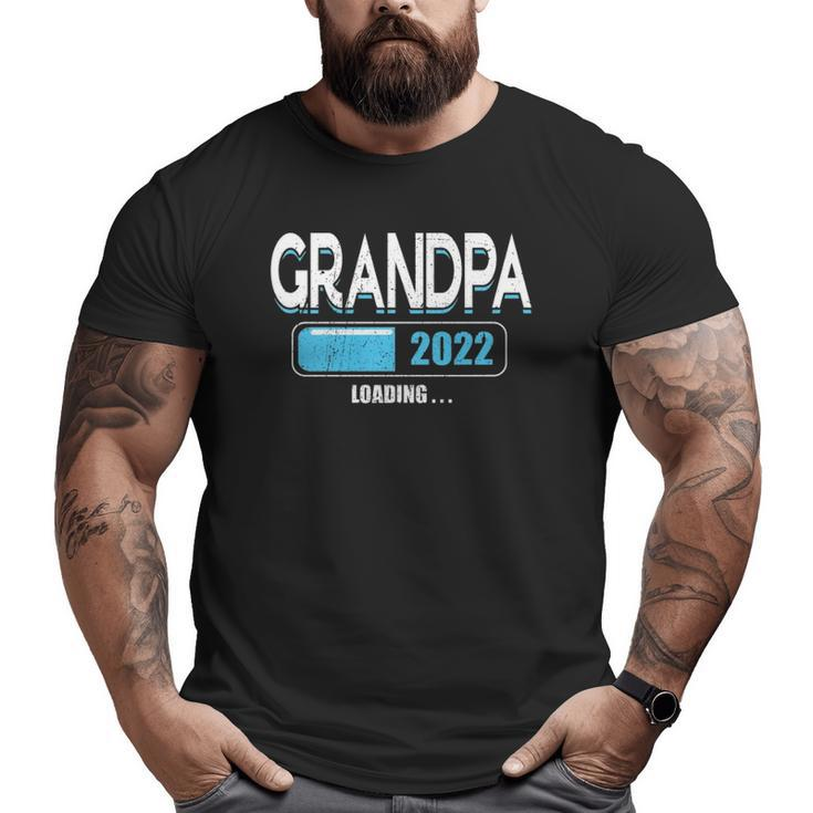 Mens Promoted To Grandfather Est 2022 Loading Future Grandpa Big and Tall Men T-shirt