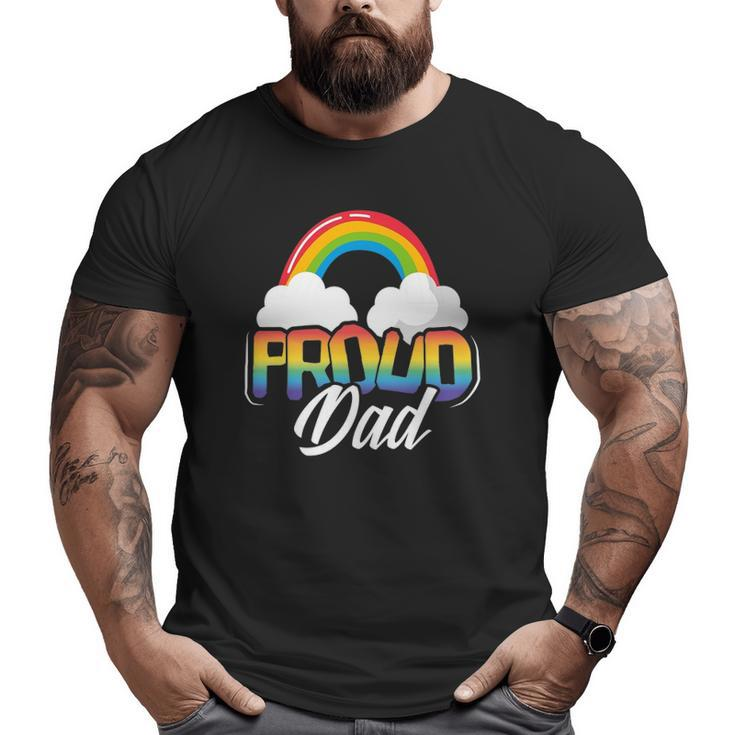 Mens Proud Dad Gay Pride Month Rainbow Lgbt Parent Father's Day Big and Tall Men T-shirt