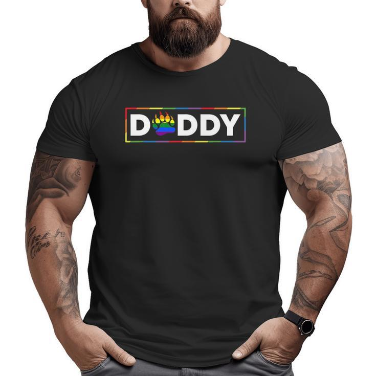 Mens Proud Gay Daddy Bear Paw Pride Rainbow Lgbtq Dad Fathers Day Big and Tall Men T-shirt