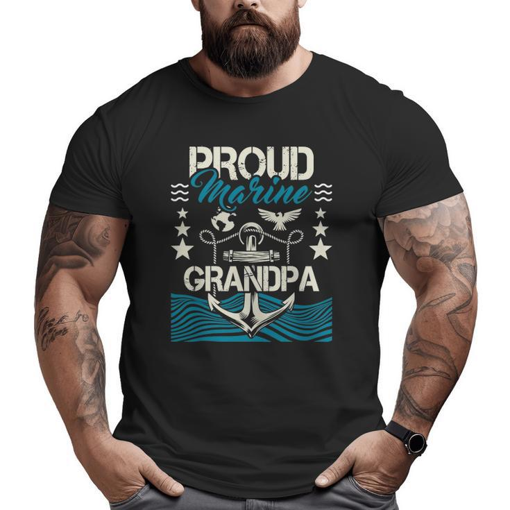 Mens Proud Marine Grandpa Granddad Papa Pops Big and Tall Men T-shirt