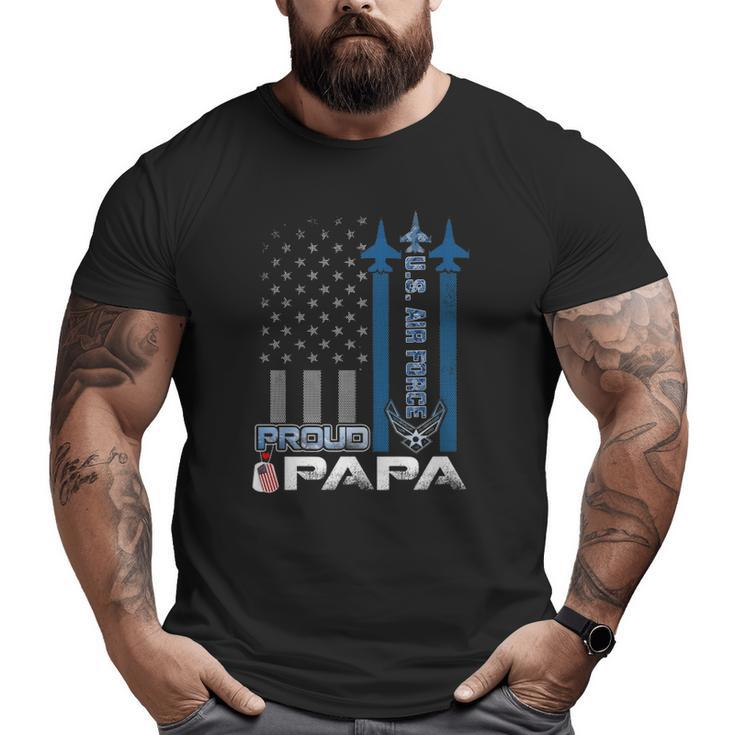 Mens Proud Us Air Force Papa Flag Patriotic Military Usaf Big and Tall Men T-shirt