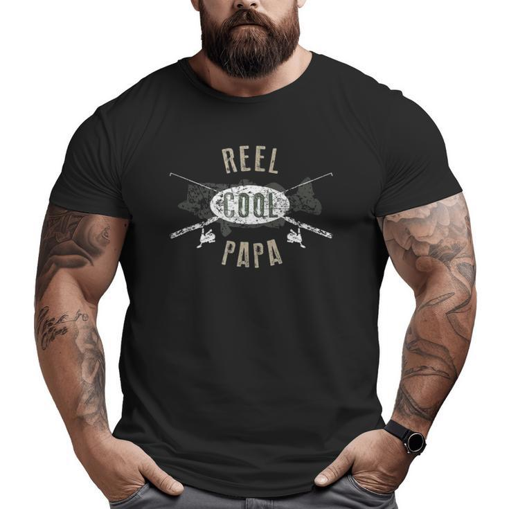 Mens Reel Cool Papa Cute Fishing Father's Day Big and Tall Men T-shirt