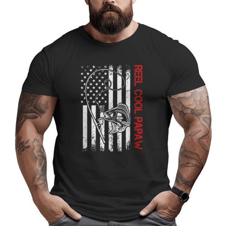 Reel Cool Papawfunny 4Th July Usa Flag Fishing Big and Tall Men T