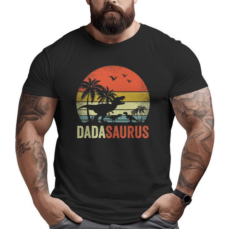 Mens Retro Vintage Dadasaurus 2 Two Kidsrex Daddy Big and Tall Men T-shirt