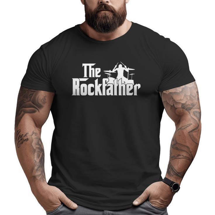 Mens The Rockfather Rock And Roll Drummer Graphic Tee Big and Tall Men T-shirt