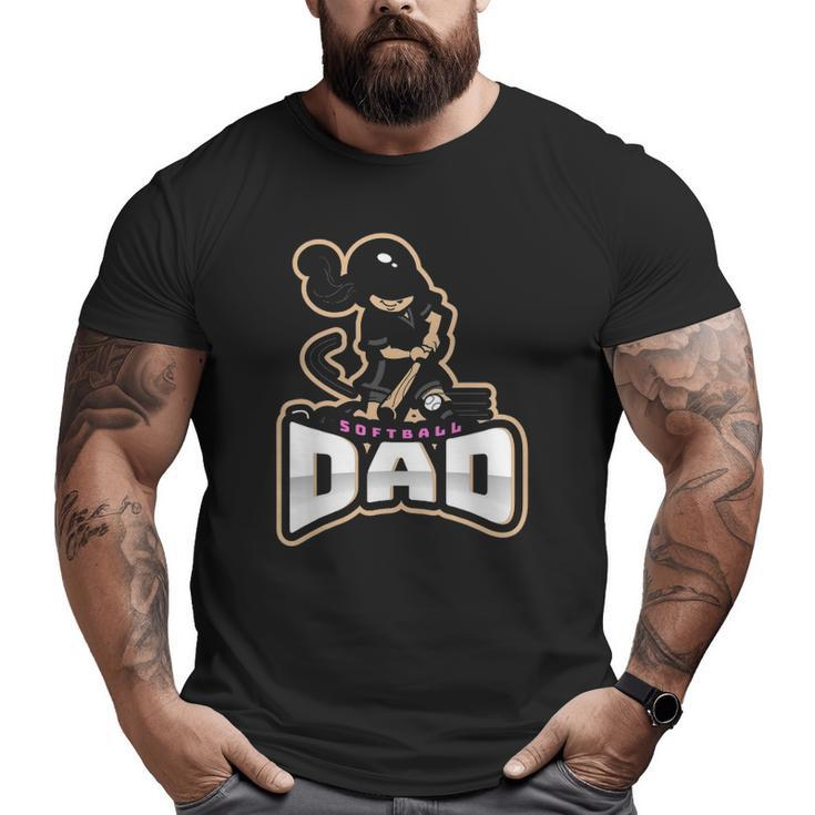 Mens Softball Dad Fastpitch Father's Day Big and Tall Men T-shirt