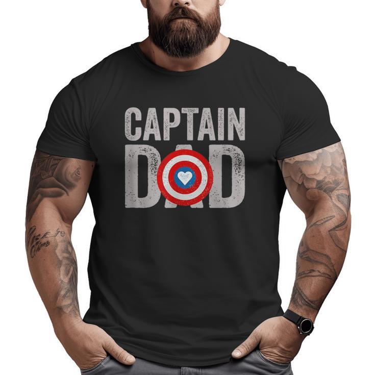 Mens Super Captain Dad Superhero Big and Tall Men T-shirt