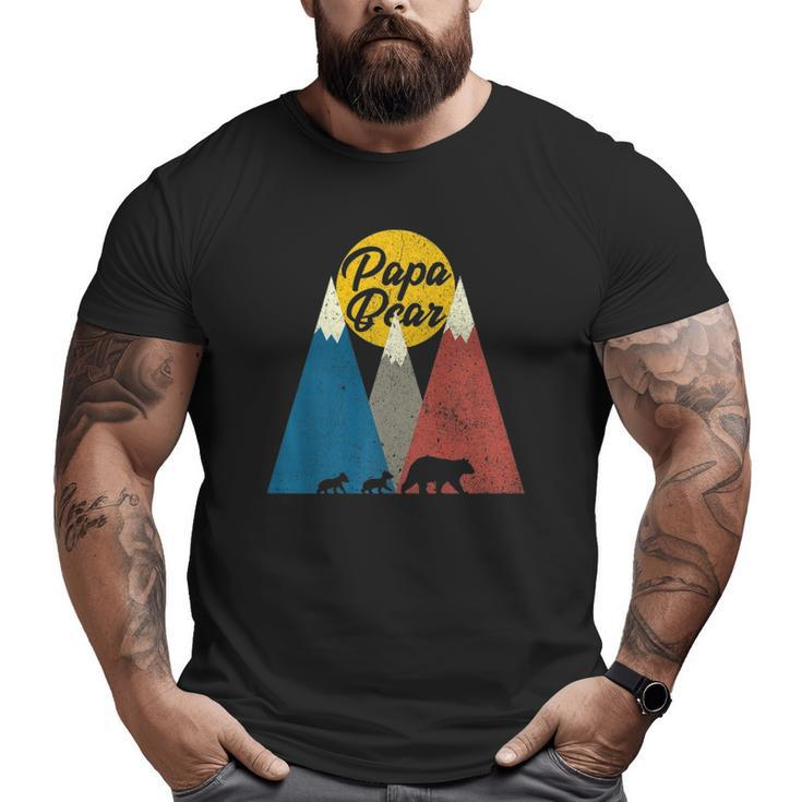 Mens Twin Dad Papa Bear Two Cubsfather's Day Big and Tall Men T-shirt