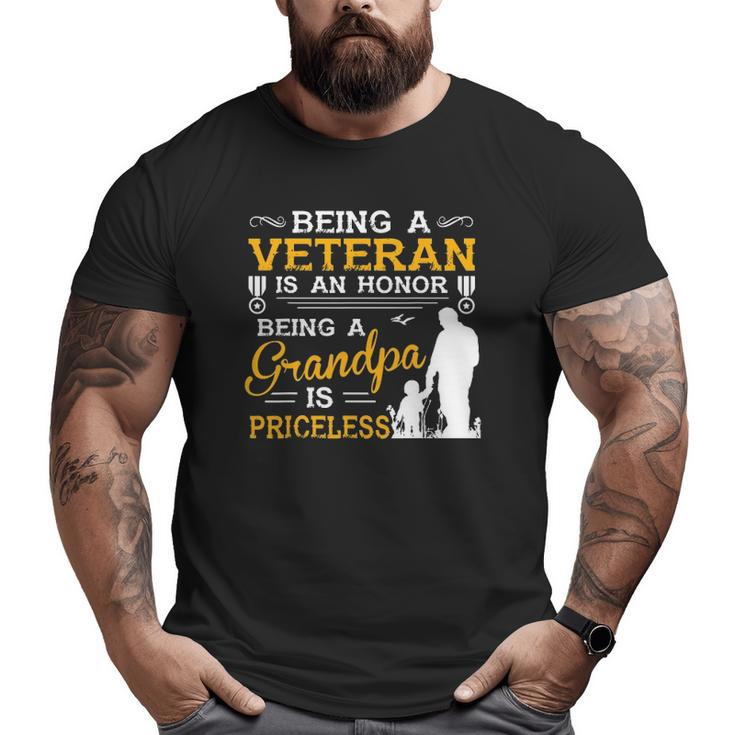 Mens Veteran Grandpa  For Grandfather Big and Tall Men T-shirt