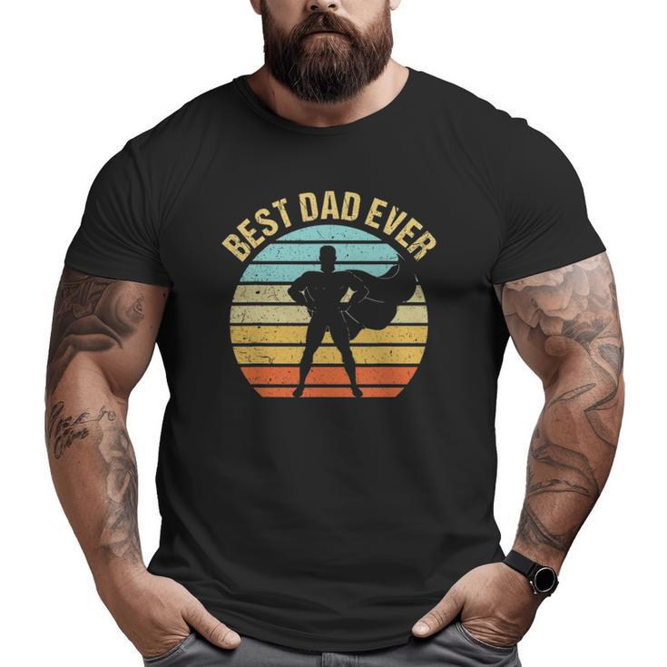 Mens Vintage Best Dad Ever Superhero Father's Day Big and Tall Men T-shirt