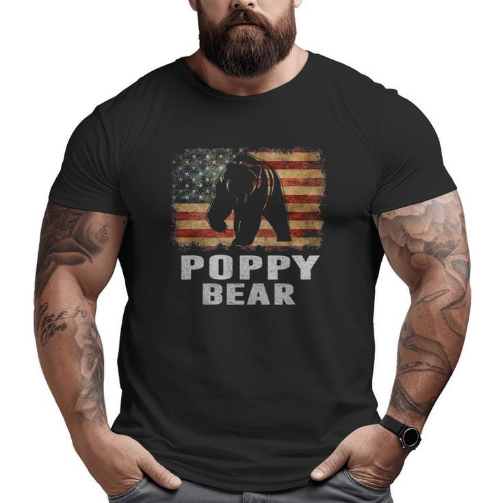 Mens Vintage Poppy Bear Poppy Father's Day Dad Big and Tall Men T-shirt