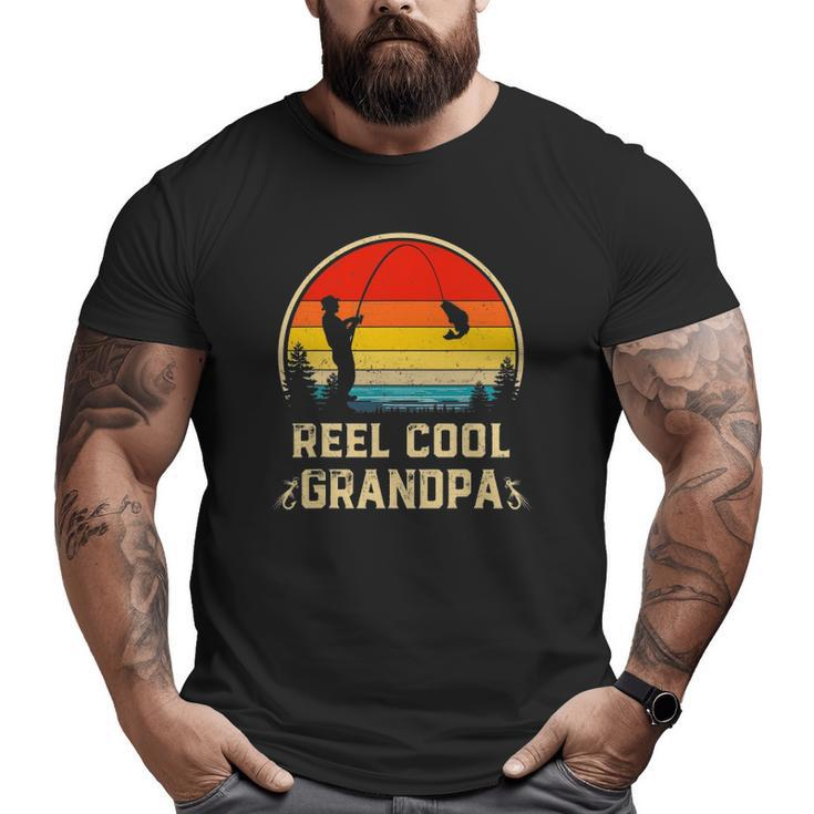 Mens Vintage Reel Cool Grandpa Fish Fishing Father's Day Big and Tall Men T-shirt