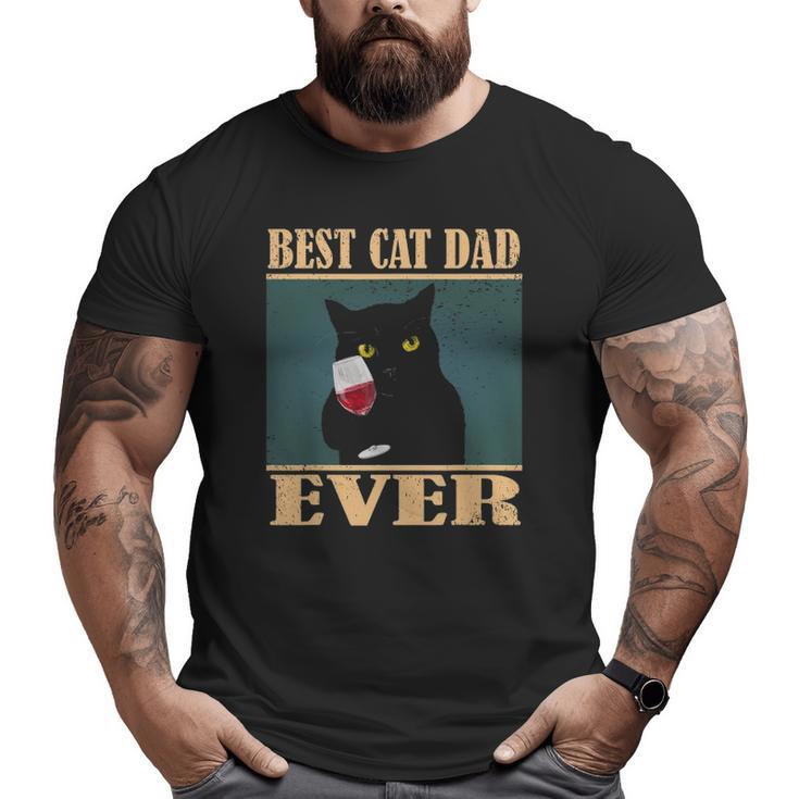 Mens Vintage Retro Best Cat Dad Ever Big and Tall Men T-shirt