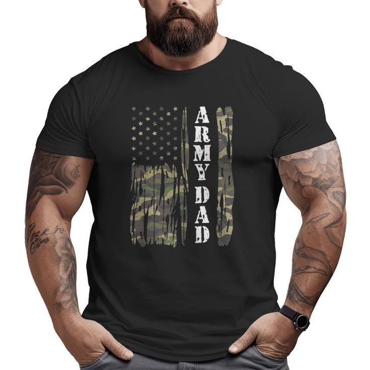 Mens Vintage Us Flag Army Dad Veteran Father Father's Day Big and Tall Men T-shirt