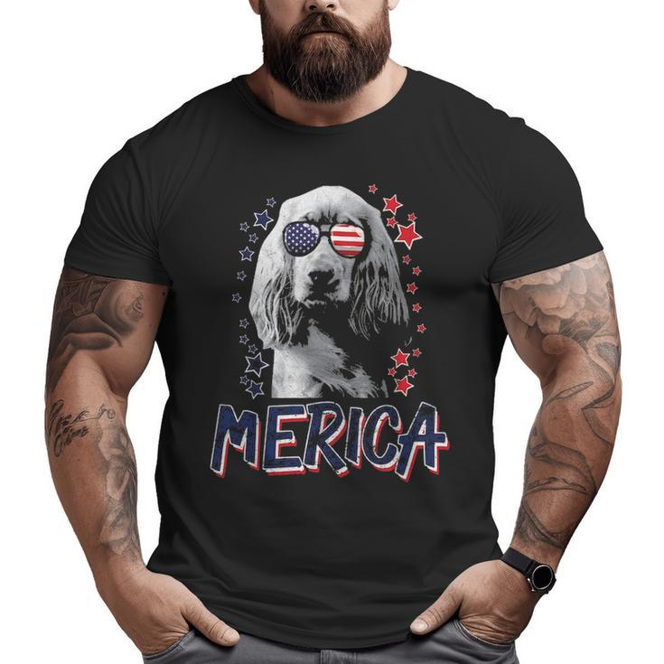 Merica English Cocker Spaniel Dog 4Th Of July Usa Big and Tall Men T-shirt