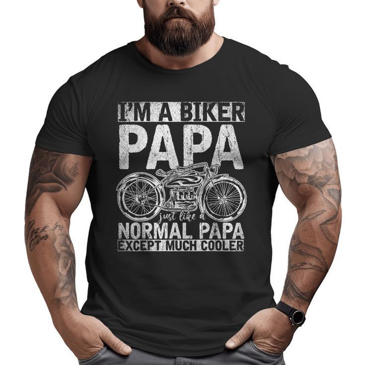 Motorcycle Biking Grandpa Retirement Bike Papa Biker Big and Tall Men T-shirt