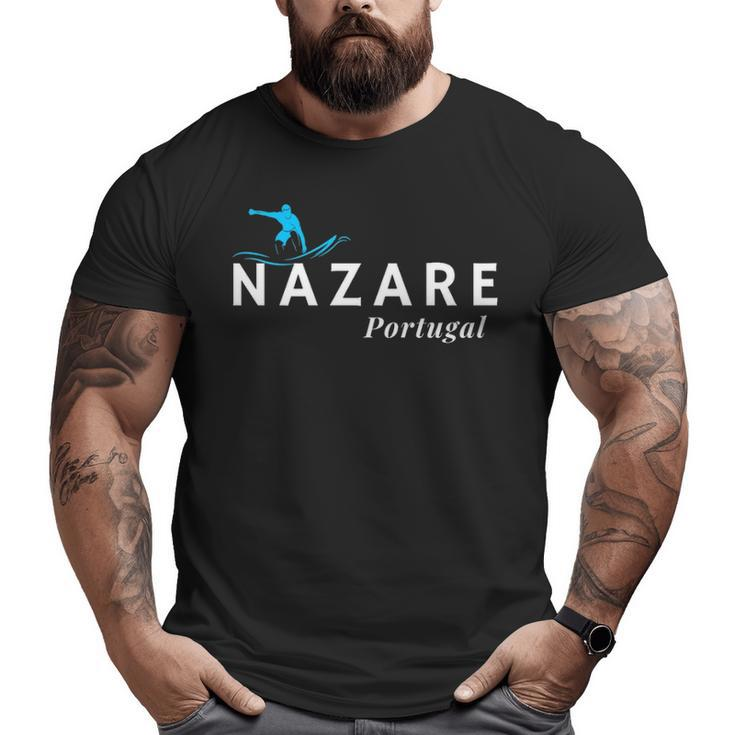 Nazare Portugal Wave Surf Surfing Surfer Big and Tall Men T-shirt