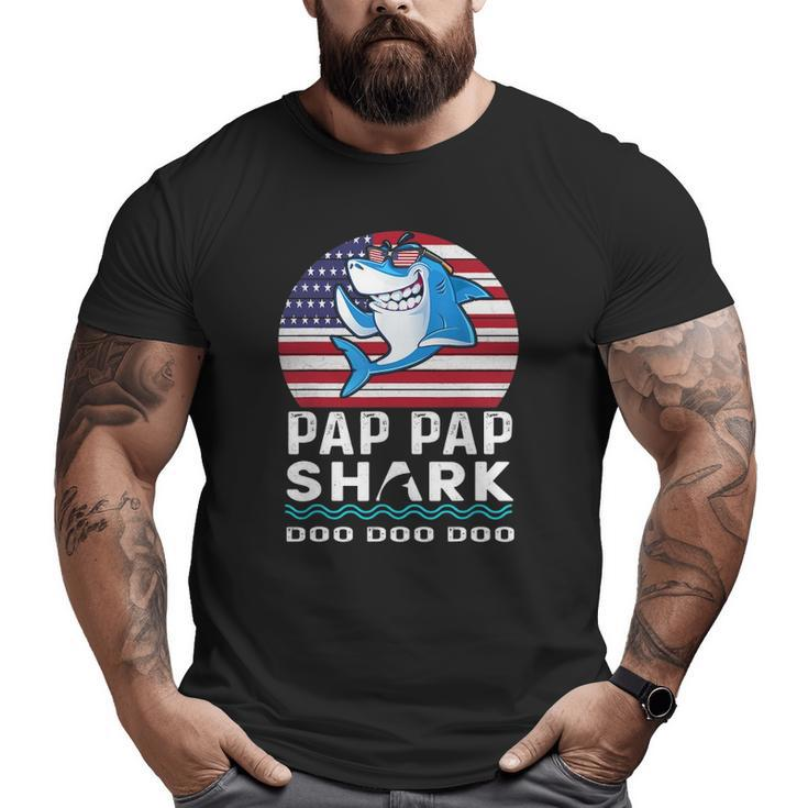 Pap Pap Shark Fathers Day From Wife Son Daughter Big and Tall Men T-shirt