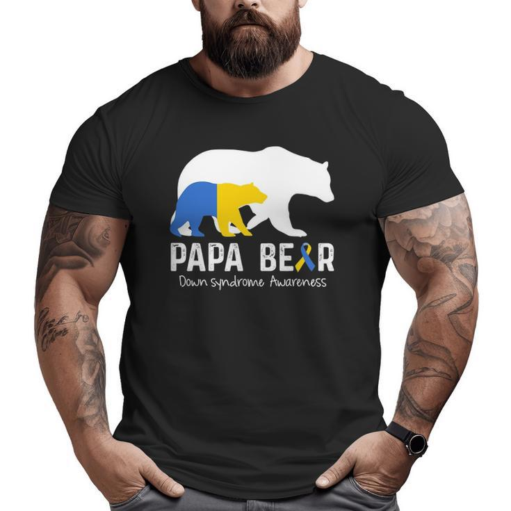 Papa Bear Support Down Syndrome Awareness Father's Day Big and Tall Men T-shirt
