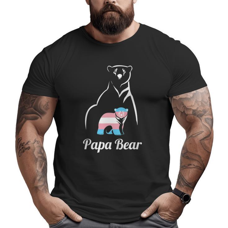 Papa Bear Transgender Dad Trans Child Lgbt Trans Pride Big and Tall Men T-shirt