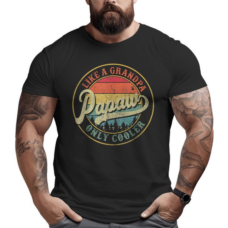 Papaw Like A Grandpa Only Cooler Retro Fathers Day Big and Tall Men T-shirt