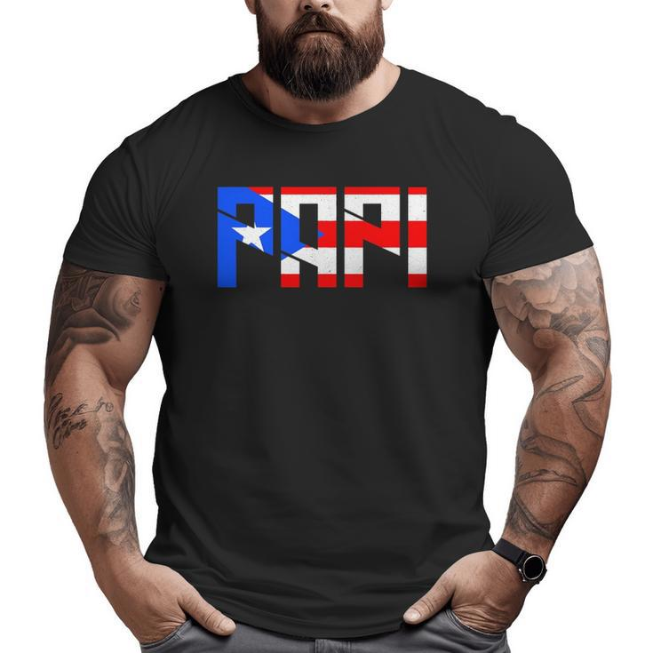 Papi Puerto Rico Flag Patriotic Pride Puerto Rican Big and Tall Men T-shirt