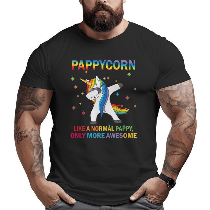 Pappycorn Dabbing Unicorn Pappy  Big and Tall Men T-shirt