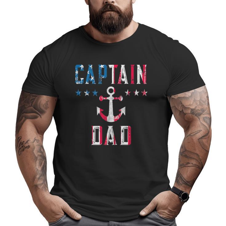 Patriotic Captain Dad American Flag Boat Owner 4Th Of July Big and Tall Men T-shirt