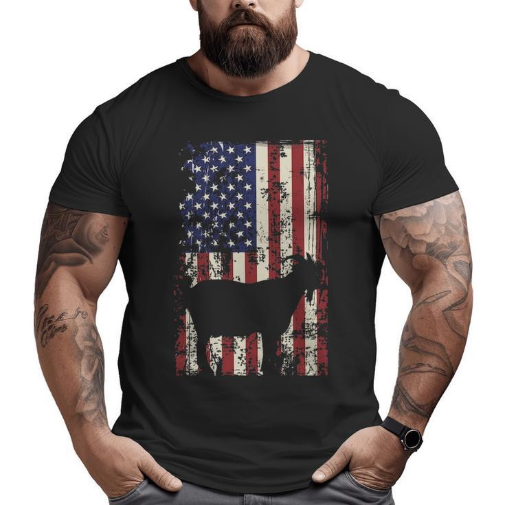 Patriotic Goat 4Th Of July American Flag Big and Tall Men T-shirt