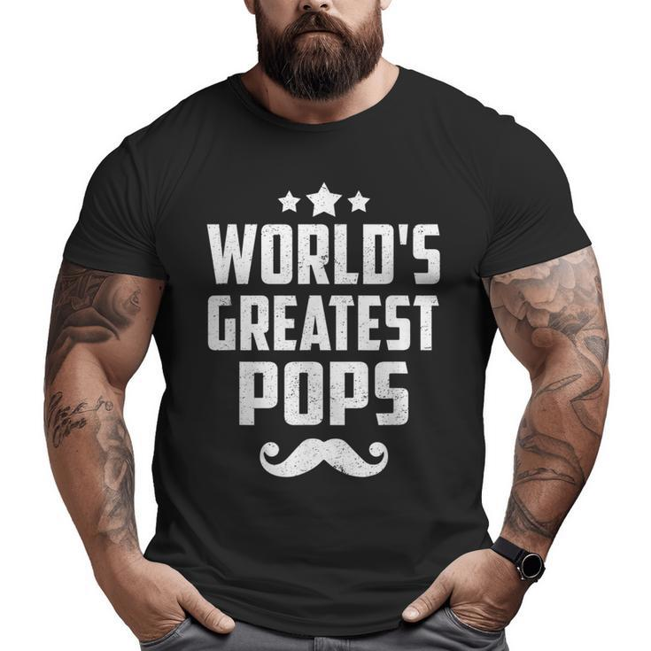 Pops Grandpa Worlds Greatest Pops  Big and Tall Men T-shirt