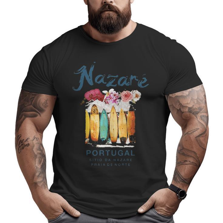 Portugal Nazare Surfing Vintage Retro Big and Tall Men T-shirt