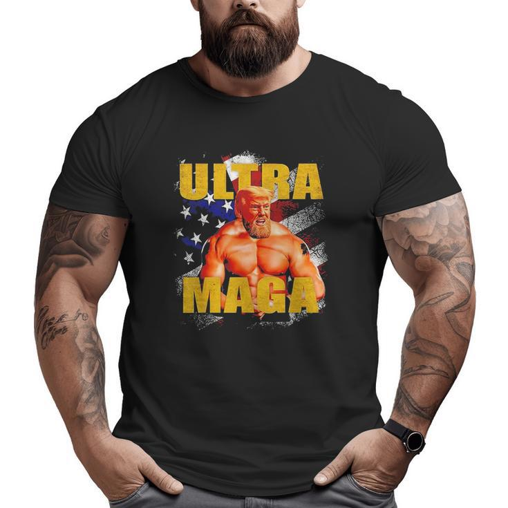 Pro-Trump Trump Muscle Ultra Maga American Muscle Big and Tall Men T-shirt