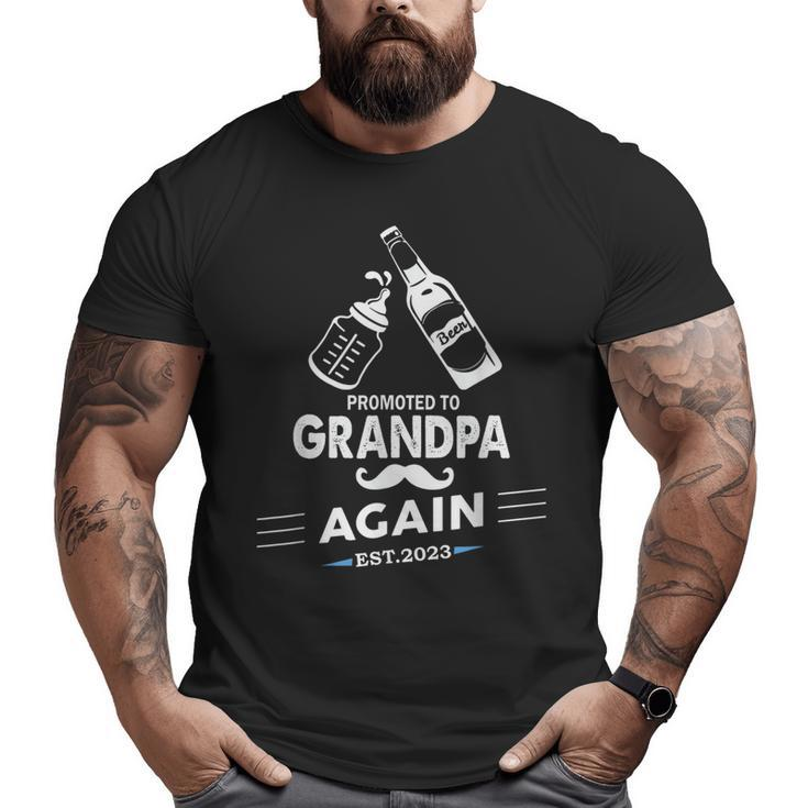 Promoted To Grandpa Again 2023 Baby Pregnancy Announcements Big and Tall Men T-shirt
