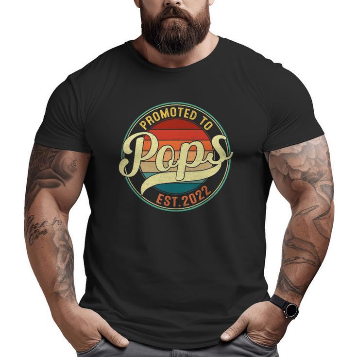 Promoted To Pops Est 2022 Soon To Be Pregnancy Announcement Big and Tall Men T-shirt