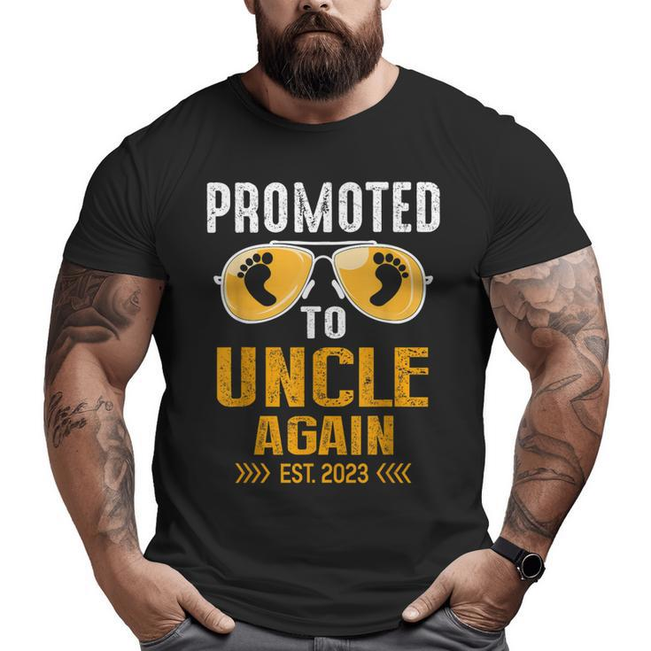 Promoted To Uncle Again 2023 Soon To Be Dad Again Big and Tall Men T-shirt