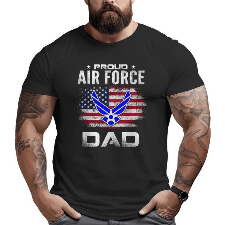 Proud Air Force Dad With American Flag Veteran Big and Tall Men T-shirt