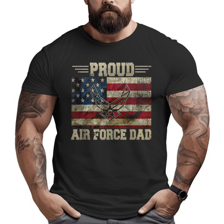 Proud Air Force Dad Military Veteran Pride Us Flag  Big and Tall Men T-shirt