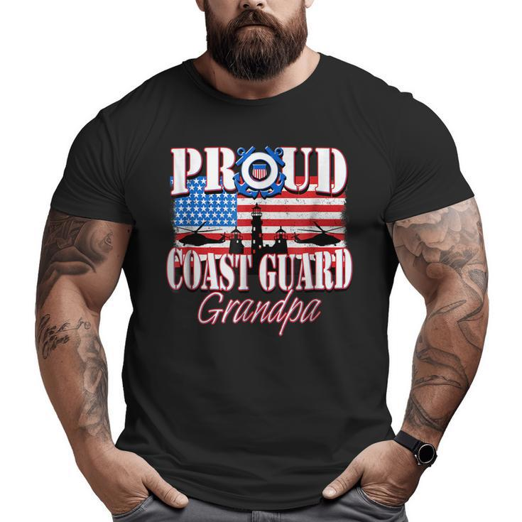 Proud Coast Guard Grandpa Usa Flag Men Grandpa  Big and Tall Men T-shirt