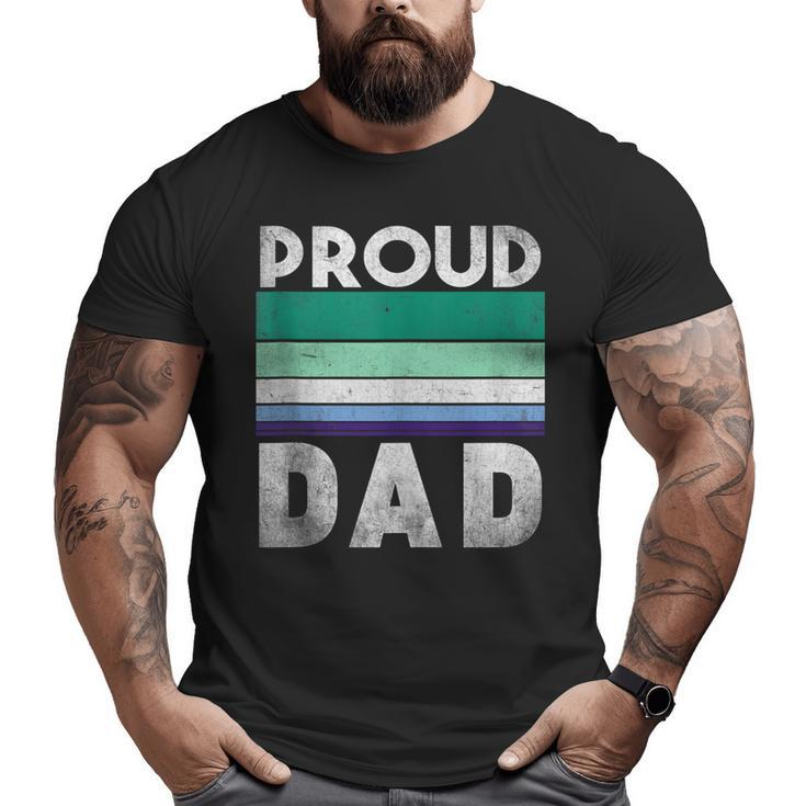 Proud Dad Mlm Pride Lgbt Ally Gay Male Mlm Flag Big and Tall Men T-shirt