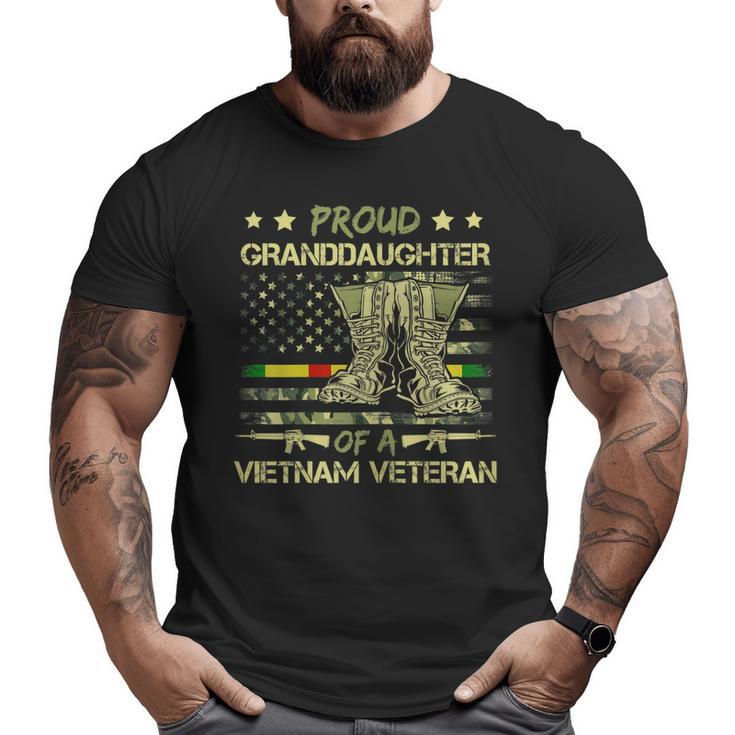 Proud Granddaughter Of A Vietnam Veteran Camouflage Flag Big and Tall Men T-shirt