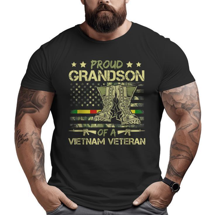 Proud Grandson Of A Vietnam Veteran American Flag Big and Tall Men T-shirt