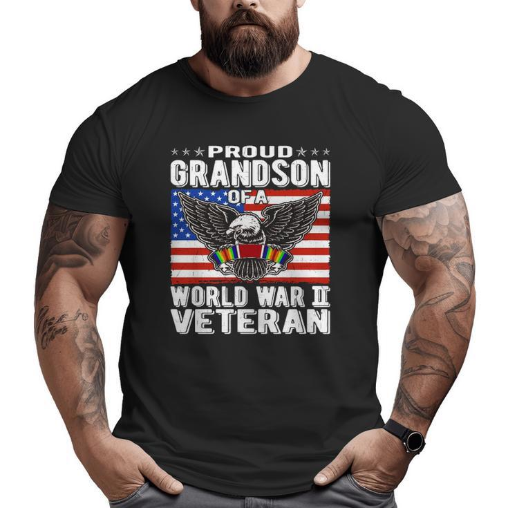 Proud Grandson Of A World War 2 Veteran Patriotic Ww2  Big and Tall Men T-shirt