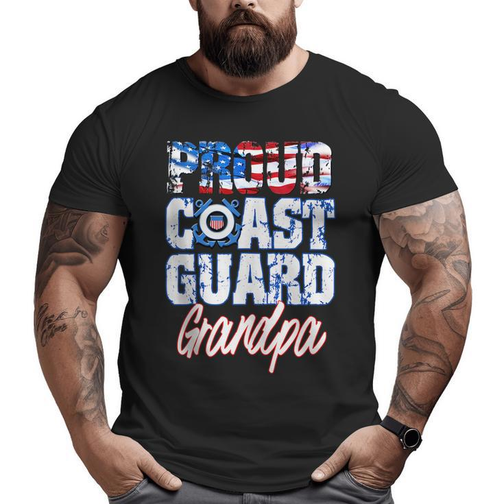 Proud Patriotic Usa Coast Guard Grandpa Usa Flag Men Grandpa  Big and Tall Men T-shirt