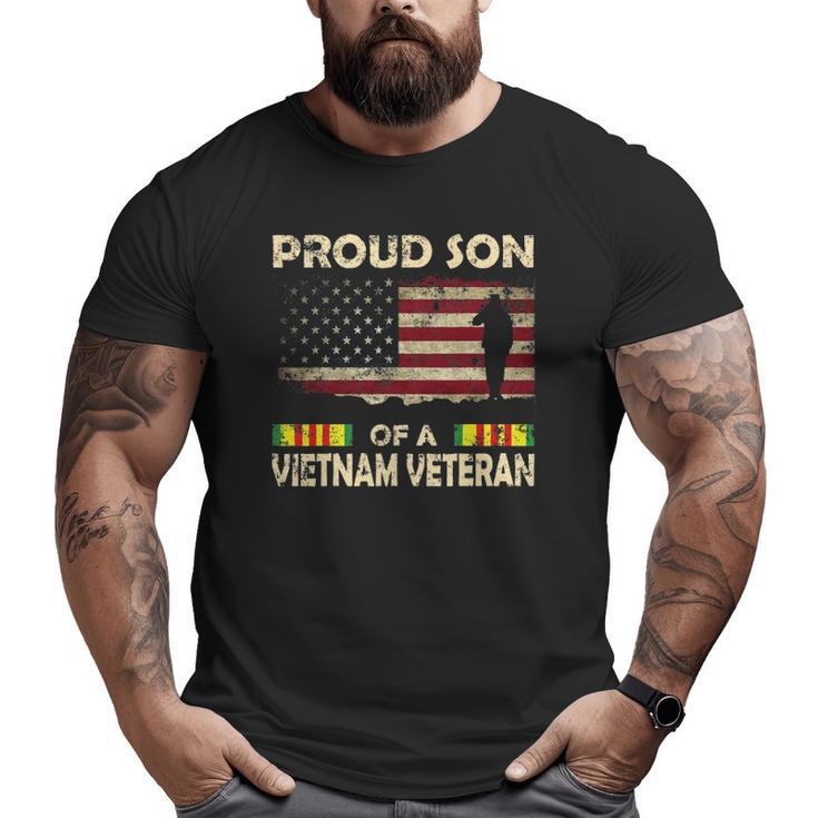 Proud Son Of Vietnam Veteran Tee American Flag Big and Tall Men T-shirt